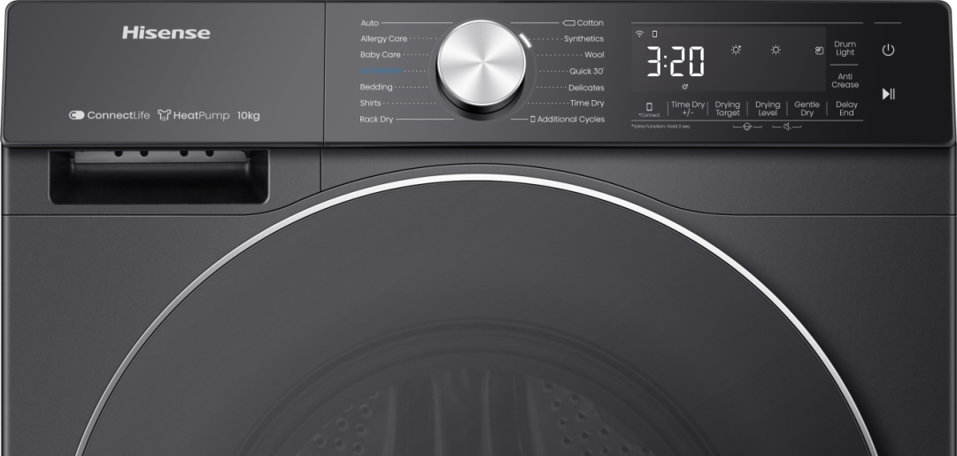 Hisense DH5S102BB Warmtepompdroger 10 kg - Zwart